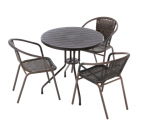 Balkonový set 3 židle a stůl, hnědý