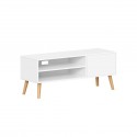 TV stolek – bílý minimalistický design, 120 × 40 × 49 cm