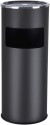 Kovový odpadkový koš s popelníkem, objem 30 l, černý, nerez