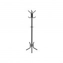 Kovový věšák na oblečení, 12 háčků, černý, výška 178 cm