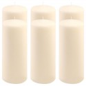 Krémová parafínová svíčka 25 cm, 30 h hoření, sada 6 ks