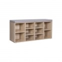 VASAGLE botník s lavicí a 10 přihrádkami, dub, 104×30×48 cm