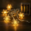 Vánoční světelný řetěz, sněhové vločky, teple bílý, 20 LED