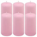 Růžová parafínová svíčka 11,5 cm, 30 h hoření, sada 6 ks
