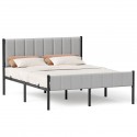 Manželská postel s čalouněným čelem, šedá, 207x161,5 cm