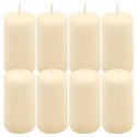 Krémová parafínová svíčka 10 cm, 20 h hoření, sada 8 ks