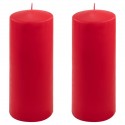 Červená parafínová svíčka 25 cm, 180 h hoření, sada 2 ks