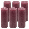 Bordó parafínová svíčka rustikální 20 cm, 90 h, sada 6 ks