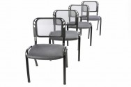 Sada 4 stohovatelných kongresových židlí, šedá