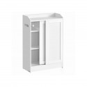Úzká koupelnová skříňka s posuvnými dveřmi 60x20x80 cm bílá