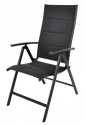 Zahradní polohovací křeslo, hliníkové, černá