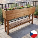 Dřevěný vyvýšený záhon na nohách 124 cm s povrchovou úpravou