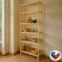 Dřevěný regál z borovice 6 polic 213x80x33 cm, česká výroba