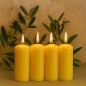 Žlutá parafínová svíčka 20 cm, 80 h hoření, sada 4 ks