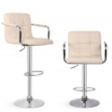 MIADOMODO Barová židle 2ks, s područkami, béžová