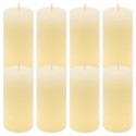 Krémová parafínová svíčka rustikální 10 cm, 25 h, sada 8 ks
