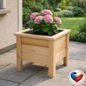 Dřevěný květináč na nohách Maceta 40×40×37 cm, bez úpravy