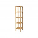 Přírodní bambusový regál, 5 polic, 33x33x146 cm