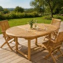 Rozkládací zahradní stůl z týkového dřeva 120–170 cm Divero