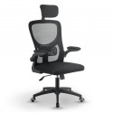 Ergonomická kancelářská židle, černá s opěrkou hlavy