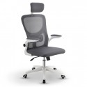 Ergonomická kancelářská židle, šedá/bílá, síťovina