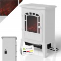 Elektrický krb s efektem plamenů 2000W, bílý