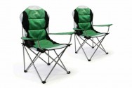Skládací kempingová židle Divero Deluxe, zelená, 2 ks