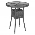 STILISTA Zahradní polyratanový stolek, 60 x 75 cm, šedý