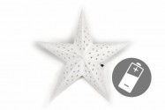 Vánoční hvězda s časovačem, 60 cm, 10 LED, bílá