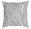 VANESSA dekorační polštář, šedé listy, 43 x 43 cm